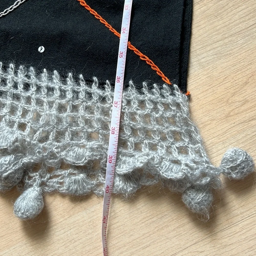Halloween table runner 100% Wool crochet spider web 80x19”